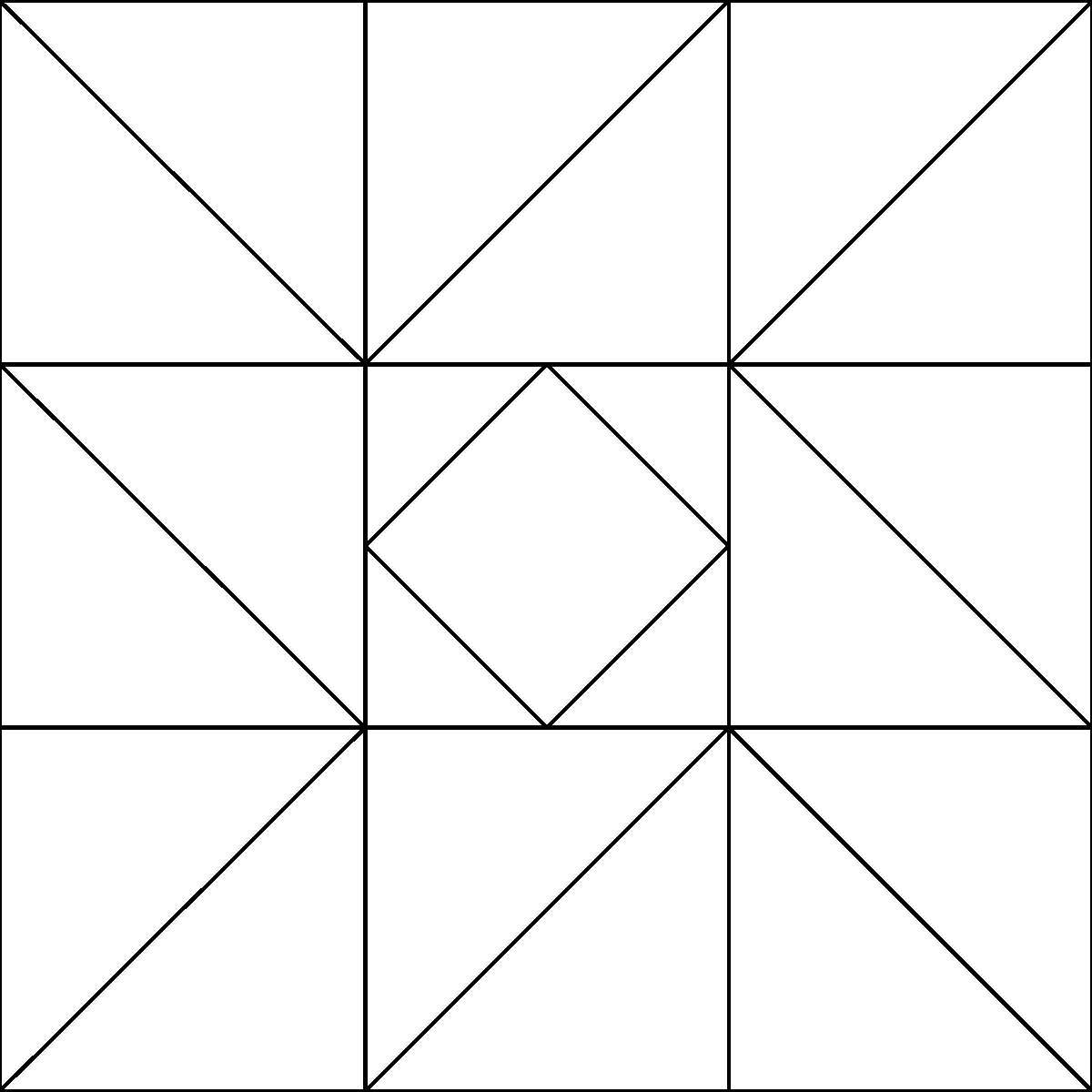 Pattern 102, Chinese Puzzle barn quilt pattern thumbnail